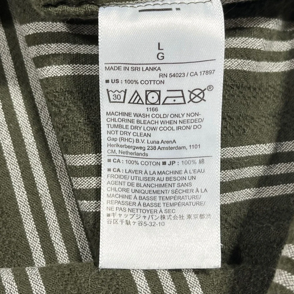 Banana Republic Heritage Old Money Mens Large Striped Short Sleeve Camp Shirt